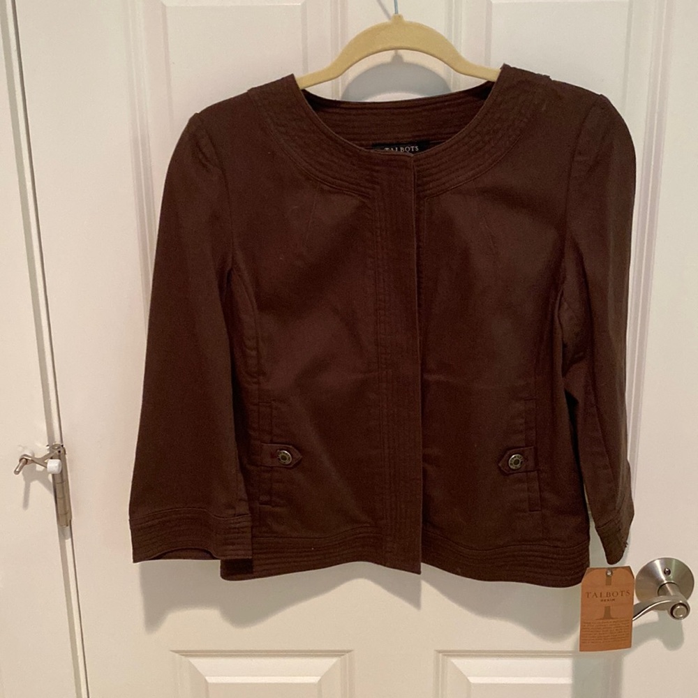 Talbots Jacket - Brown Denim Size 6 - NWT